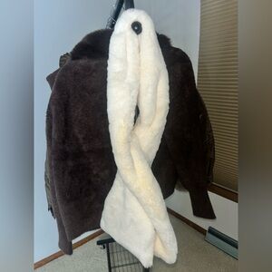 Plush White Faux Fur Scarf